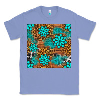 Colony Blue leopard gemstone seamless pattern Classic Tee - BundleAndBundleShop