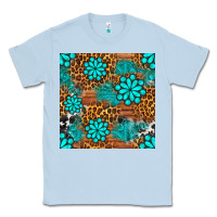 Dusty Blue leopard gemstone seamless pattern Classic Tee - BundleAndBundleShop