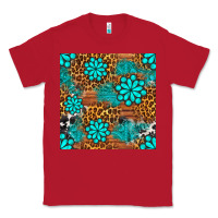 Red leopard gemstone seamless pattern Classic Tee - BundleAndBundleShop