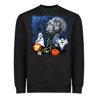 Black halloween tree and ghosts Heavyweight Sweatshirt - AdoDesignShop
