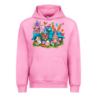 Fuchsia Pink Easter gnomies with truck Easter Day Urban Hoodie - HowdyJamesFarm