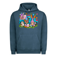 Pigment Midnight Navy Easter gnomies with truck Easter Day Urban Hoodie - HowdyJamesFarm