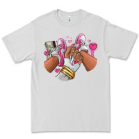 Dove Grey Pink and white sneaker girl Premium Tee - RanaPortraitStore