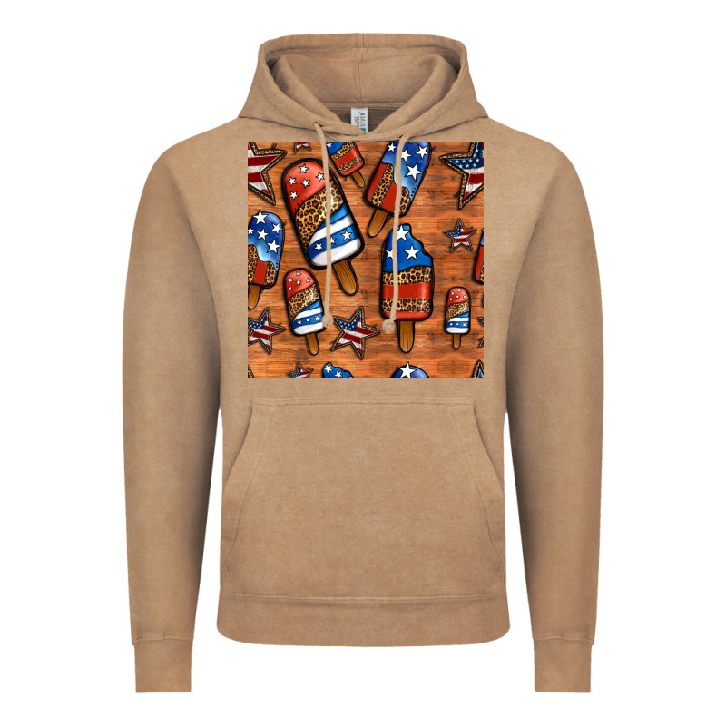 Patriotic Popsicles Seamless Pattern Vintage Hoodie by HRA Design Shop | Teevron
