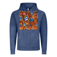 Vintage Denim patriotic popsicles seamless pattern Vintage Hoodie - HRA Design Shop