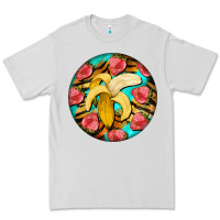 Dove Grey banana and strawberries with tiger pattern Premium Tee - BarkalooDesign