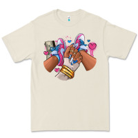 Bone Pink and blue sneaker girl Premium Tee - RanaPortraitStore