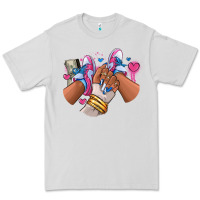 Dove Grey Pink and blue sneaker girl Premium Tee - RanaPortraitStore