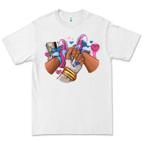 White Pink and blue sneaker girl Premium Tee - RanaPortraitStore
