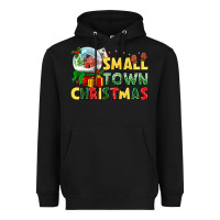Black Small town Christmas Heavyweight Hoodie - NancyCooperArtShop