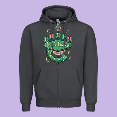 Irish Lodge Vacant Zipper Hoodie Designed By Maliassmallbusiness