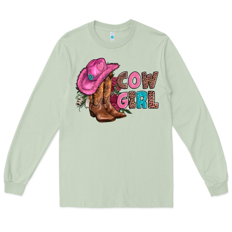 Valentine Day Boots Hat And Roses Long Sleeve Tee by AdoDesignShop | Teevron
