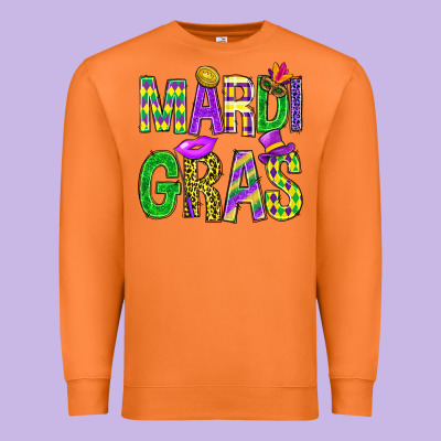 Mardi Gras Carnaval Mask With Fleur De Lis Premium Sweatshirt Designed By Bundleandbundleshop