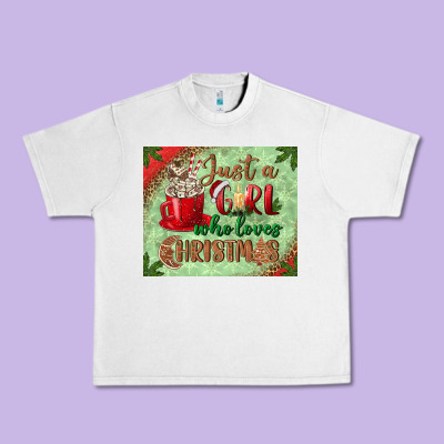 Just A Girl Who Loves Christmas Mousepad Urban Heavy Tee Designed By Bundleandbundleshop