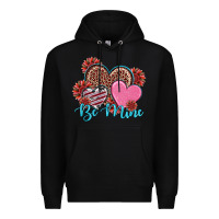 Black valentine's day be mine hearts sunflower Premium Hoodie - RanaPortraitStore
