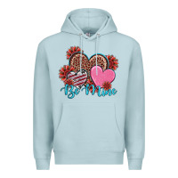Blue Mist valentine's day be mine hearts sunflower Premium Hoodie - RanaPortraitStore
