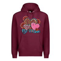 Burgundy valentine's day be mine hearts sunflower Premium Hoodie - RanaPortraitStore