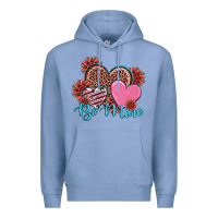 Colony Blue valentine's day be mine hearts sunflower Premium Hoodie - RanaPortraitStore