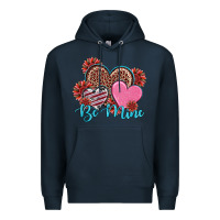 Navy valentine's day be mine hearts sunflower Premium Hoodie - RanaPortraitStore