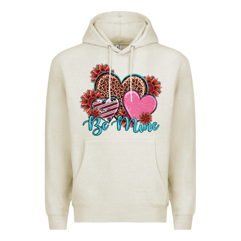 Valentine's Day Be Mine Hearts Sunflower Premium Hoodie by RanaPortraitStore | Teevron