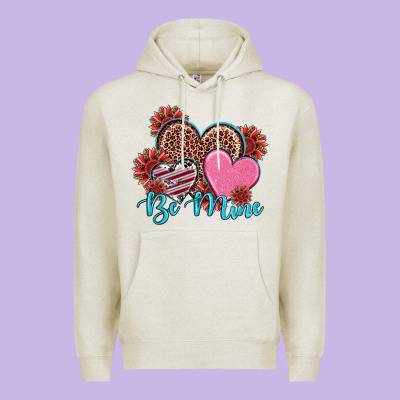 Valentine's Day Be Mine Hearts Sunflower Premium Hoodie Designed By Ranaportraitstore