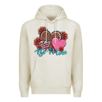 Oatmeal Heather valentine's day be mine hearts sunflower Premium Hoodie - RanaPortraitStore