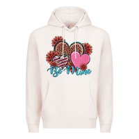 Pale Pink valentine's day be mine hearts sunflower Premium Hoodie - RanaPortraitStore