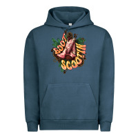Pigment Midnight Navy Boots scootin Urban Hoodie - HowdyJamesFarm