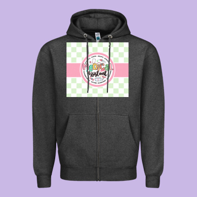Medical Assistant Nurse Zipper Hoodie Designed By Maliassmallbusiness
