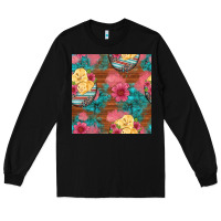 Black hatched egg easter chicks seamless pattern Long Sleeve Tee - Artiststas