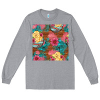 Heather Grey hatched egg easter chicks seamless pattern Long Sleeve Tee - Artiststas