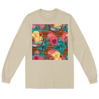 Mushroom hatched egg easter chicks seamless pattern Long Sleeve Tee - Artiststas
