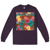 Plum hatched egg easter chicks seamless pattern Long Sleeve Tee - Artiststas