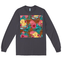 Smoke hatched egg easter chicks seamless pattern Long Sleeve Tee - Artiststas