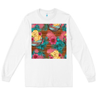 White hatched egg easter chicks seamless pattern Long Sleeve Tee - Artiststas