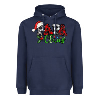 Navy Papa Claus with christmas lights and mistletoe Heavyweight Hoodie - NancyCooperArtShop
