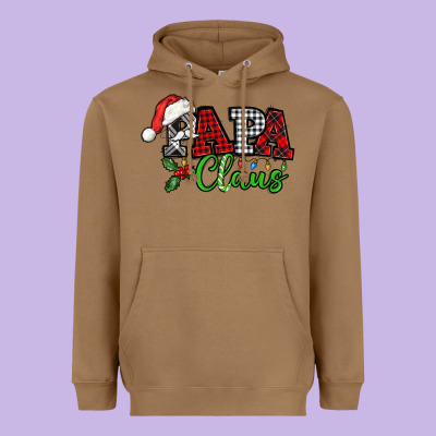 Papa Claus With Christmas Lights And Mistletoe Heavyweight Hoodie Designed By Nancycooperartshop