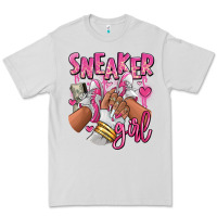 Dove Grey Pink and white sneaker girl Premium Tee - RanaPortraitStore