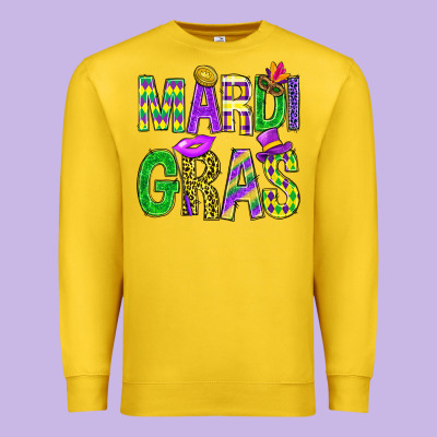 Mardi Gras Carnaval Mask Digital Paper, Premium Sweatshirt Designed By Bundleandbundleshop