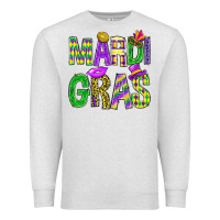 Oatmeal Heather Mardi gras carnaval mask digital paper, Premium Sweatshirt - BundleAndBundleShop
