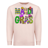 Pale Pink Mardi gras carnaval mask digital paper, Premium Sweatshirt - BundleAndBundleShop