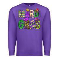 Purple Mardi gras carnaval mask digital paper, Premium Sweatshirt - BundleAndBundleShop