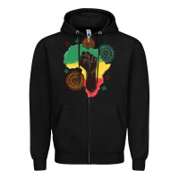 Black africa map Zipper Hoodie - MaliasSmallBusiness