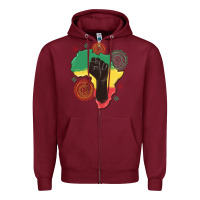 Burgundy africa map Zipper Hoodie - MaliasSmallBusiness
