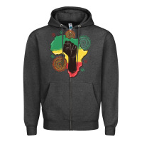 Charcoal Heather africa map Zipper Hoodie - MaliasSmallBusiness