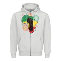 Dove Grey africa map Zipper Hoodie - MaliasSmallBusiness