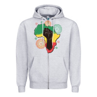 Heather Grey africa map Zipper Hoodie - MaliasSmallBusiness