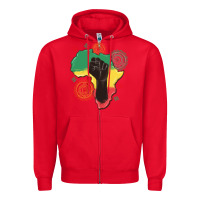 Red africa map Zipper Hoodie - MaliasSmallBusiness