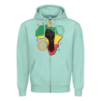 Seafoam africa map Zipper Hoodie - MaliasSmallBusiness