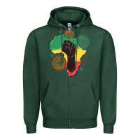 Sports Green africa map Zipper Hoodie - MaliasSmallBusiness